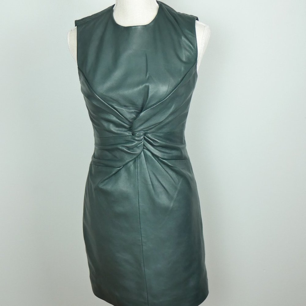 Maje Black Leather Twist Mini Dress NWT with Flaw